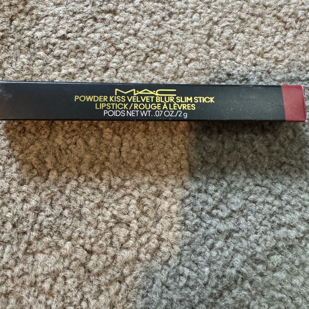 MAC Powder Kiss Velvet Blur Slim Stick Lipstick in shade Ruby New